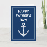Happy Father's Day nautical boat anchor greeting