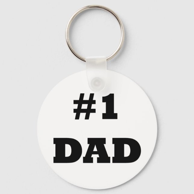 Happy Father's Day - Number 1 Dad - #1 Dad Keychain (Front)