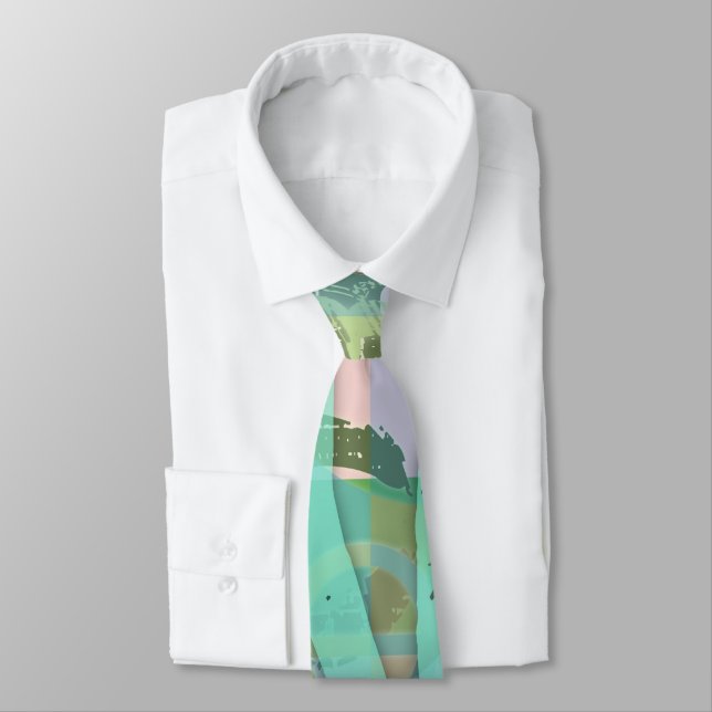Happy Father's Day Original Lettering Design 02 Tie (Tied)