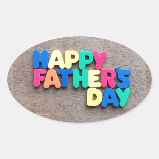 Happy Father's Day Oval Sticker (Front)
