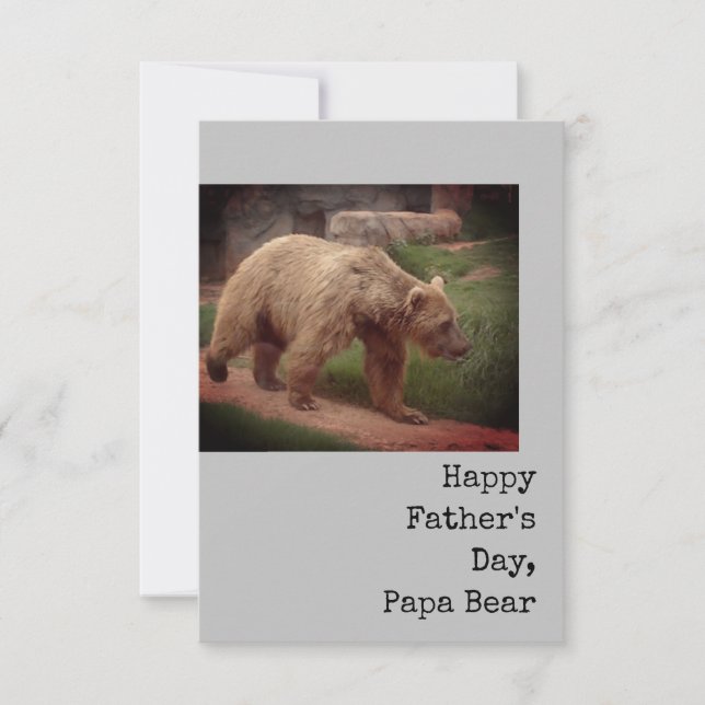 Happy Father's Day, Papa Bear Flat Greeting Card (Front)