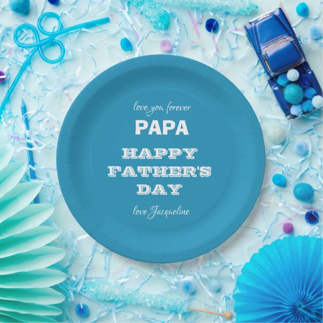 Happy Father's Day Papa Personalized Paper Plate (Party)