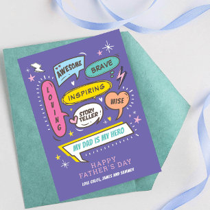 Happy Fathers Day, Personalised Speech Bubbles Card