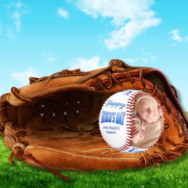 Happy Father's Day Personalized 2 Photo Baseball (Creator Uploaded)