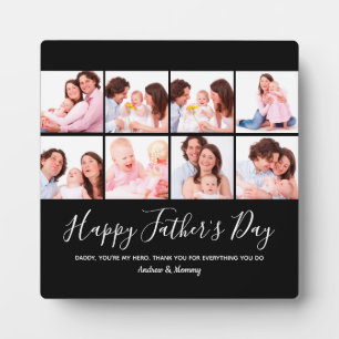 Happy Father's Day , Personalized 8 Photo Collage  Plaque