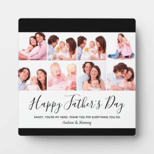 Happy Father's Day , Personalized 8 Photo Collage  Plaque