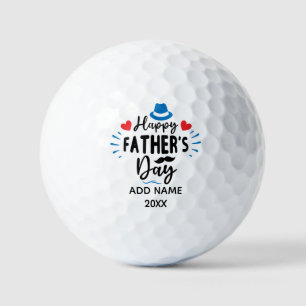 Happy Father's Day Personalized Name and Year Golf Balls