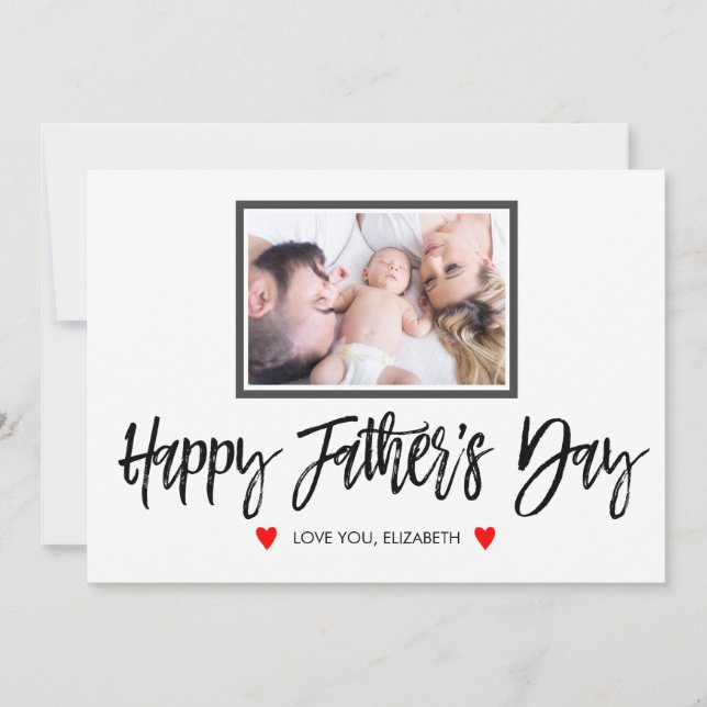 Happy Fathers Day Personalized with Photo Card (Front)
