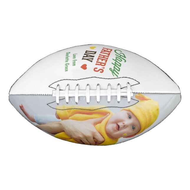 Happy Fathers Day Photo And Text Personalized Football (Front)