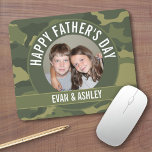 Happy Father's Day - Photo Camouflage Green Mouse Pad<br><div class="desc">Includes camouflage greens and olive green background. A perfect gift for dad or granddad. If you are stuck in quarantine, this is a fun project to make and brighten someone's day. Send a fun Dad's Day greeting with a picture and customized template. For best results use a square cropped photo...</div>