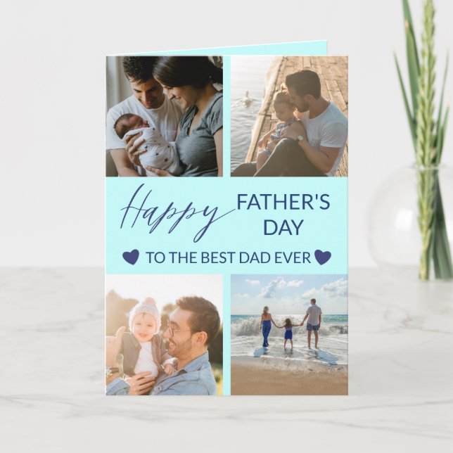 Happy Father's Day Photo Collage Best Dad Card (Front)
