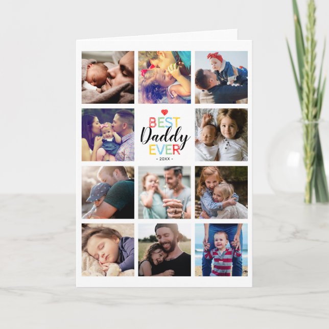 Happy Father's Day Photo Collage Card (Front)