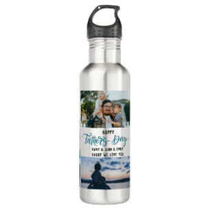 Happy Father's Day Photo Collage Custom Names 710 Ml Water Bottle