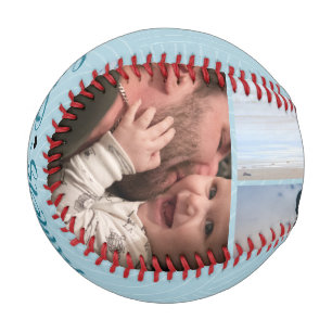 Happy Father's Day Photo Collage Custom Names Baseball