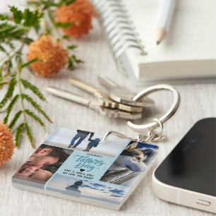 Happy Father's Day Photo Collage Custom Names Keychain