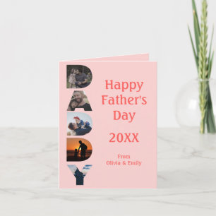 Happy Fathers day photo collage greeting card
