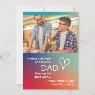 Happy Father's Day Photo Funny Gradient Holiday Card