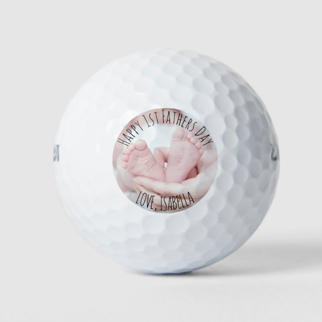 Happy Fathers Day Photo Golf Balls (Front)
