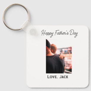 Happy father's day photo modern love simple father keychain