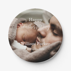Happy father's day Photo Template  Paper Plate