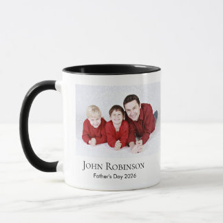 Happy Father's Day Photo with Name and Year Mug