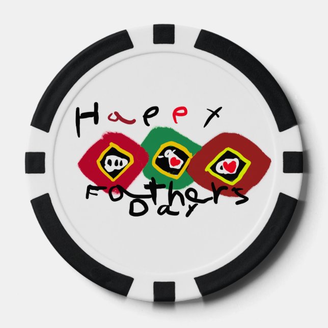 Happy Father's day  Poker Chips (Front)