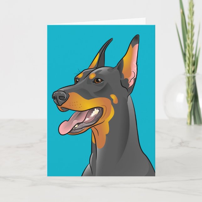Happy Father's Day Pop Art Doberman Card (Front)