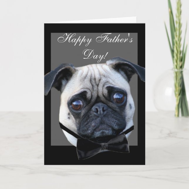 Happy Father's Day Pug greeting card (Front)