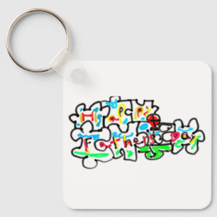 Happy Father's Day Puzzle art Keychain