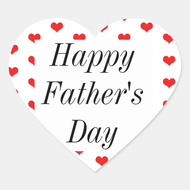 Happy Fathers Day Red Heart Patterns Custom Cute Sticker (Front)