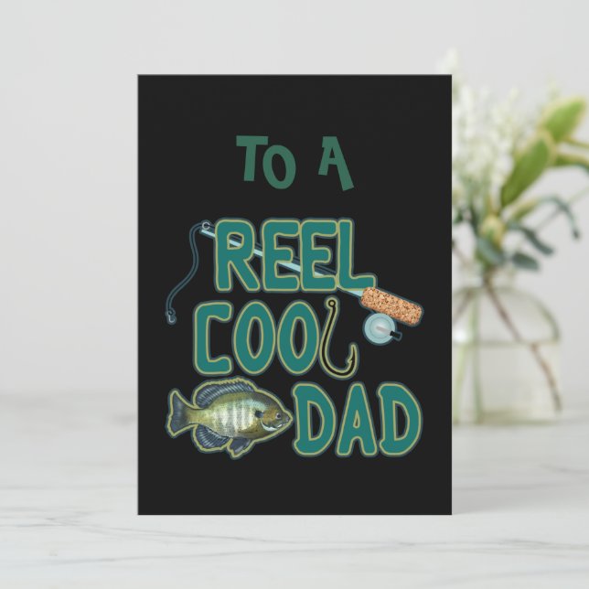 Happy Father's Day Reel Cool Dad Fishing Card (Standing Front)