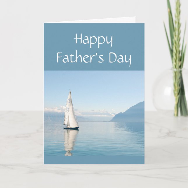 Happy Father's Day Sailor Sailing Sailboat Card (Front)