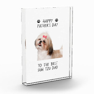 Happy Father's Day Shih Tzu Dad Custom Photo Block