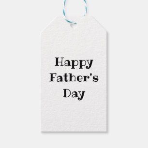 Happy Father's Day Simple Black White Gift Tags