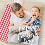 Happy Father's Day Simple Modern Custom Photo Holiday Card<br><div class="desc">This simple and modern design is composed of handwritten font typography and add a custom photo.</div>