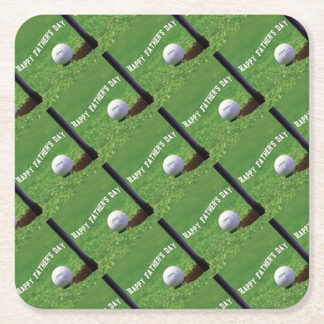 Happy Fathers Day Square Paper Coaster (Front)
