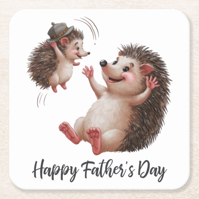 Happy Father's Day Square Paper Coaster (Front)