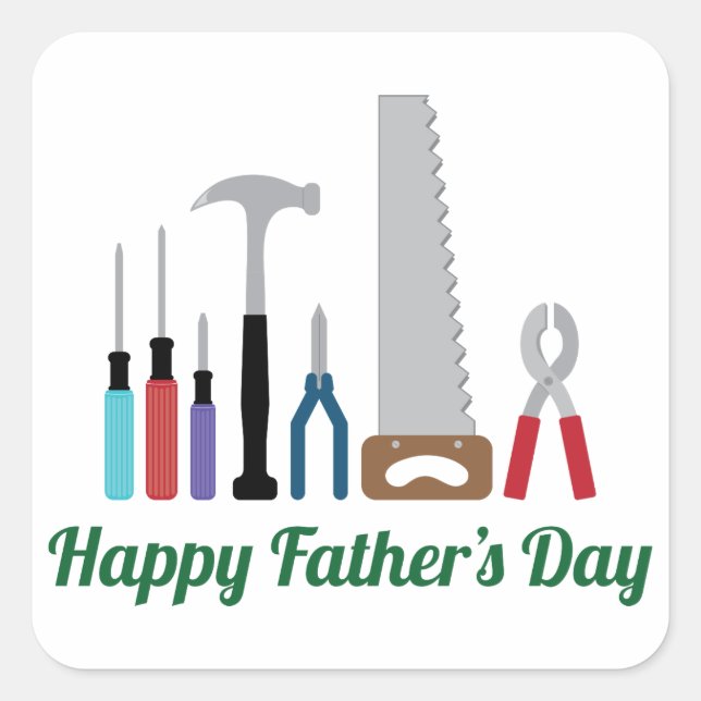 Happy Fathers Day Square Sticker (Front)