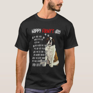 Happy Fathers Day St Bernard Dad Funny St Bernard T-Shirt