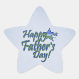 happy fathers day star sticker
