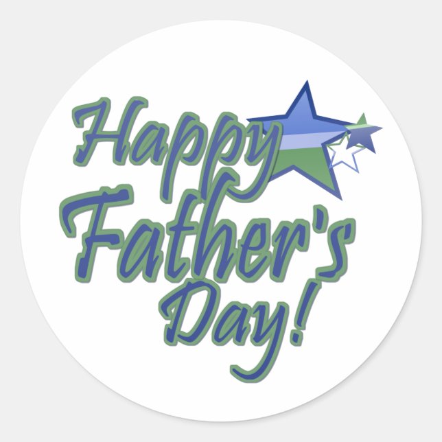 happy fathers day StarDad Classic Round Sticker (Front)