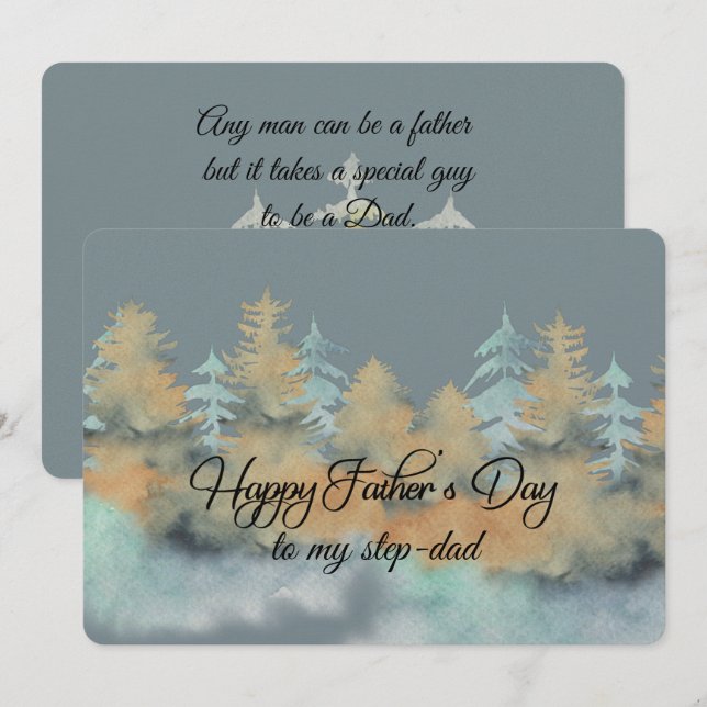 Happy Father's Day Step-Dad Card (Front/Back)
