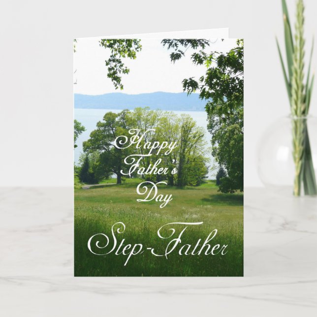 Happy Father's Day Step-Father-Landscape Card (Front)