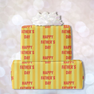 Happy Father's Day Stripe Wrapping Paper