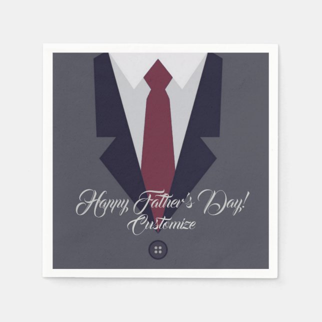 Happy Father's Day Suit Paper Napkins (Front)