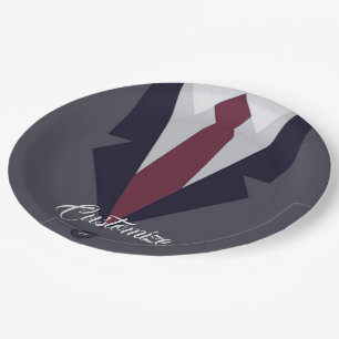Happy Father's Day Suit Paper Paper Plate