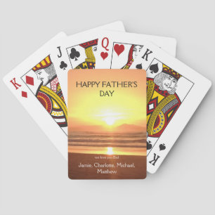 Happy Father's Day Sunset Children's Names Playing Cards