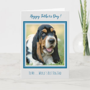 Happy Father's Day - Teal Dog Photo Best Dog Dad Card