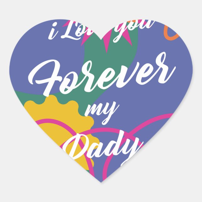 Happy fathers day template heart sticker (Front)