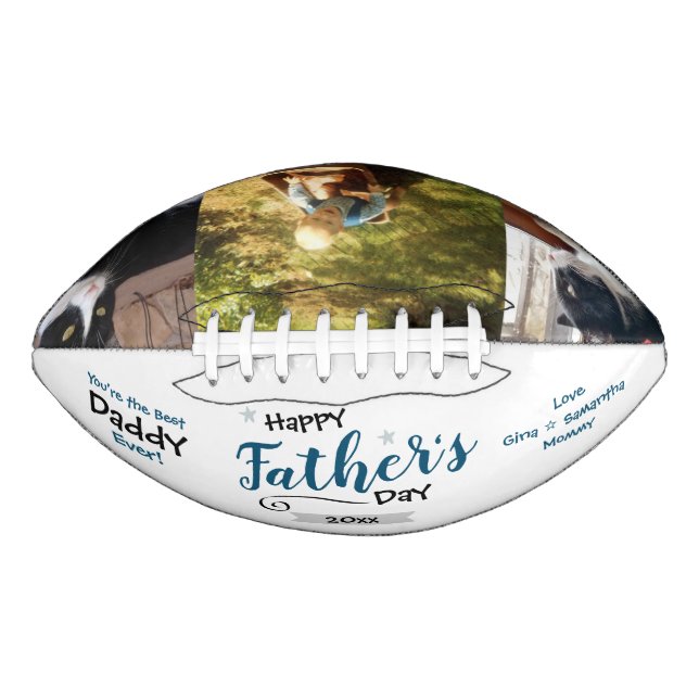 Happy Father's Day Three Photo Football (Front)